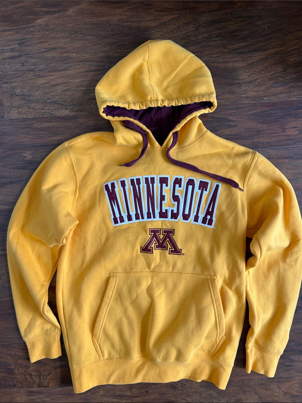 Minnesota Gold Pullover Hoodie with Maroon Trim